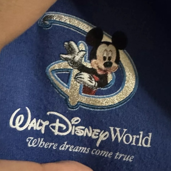 Walt Disney World Mickey Mouse 2009 Sweatshirt Zippered Blue Medium Disneyland - Picture 4 of 4